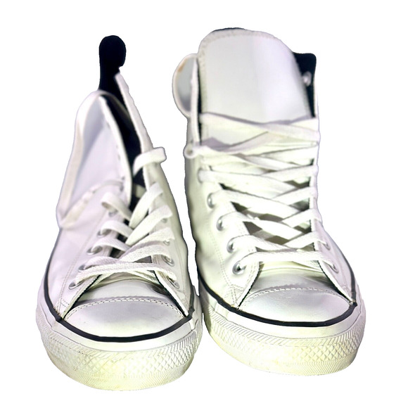 Converse Chuck Taylor Unisex White Patent Leather Sneakers Men 13 Women’s 15 - Picture 1 of 14
